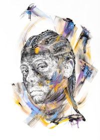 a drawing of a woman's face