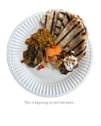 a plate with food on it