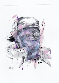 a drawing of a man wearing a hat