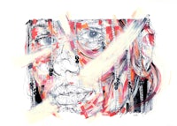 a drawing of a woman's face